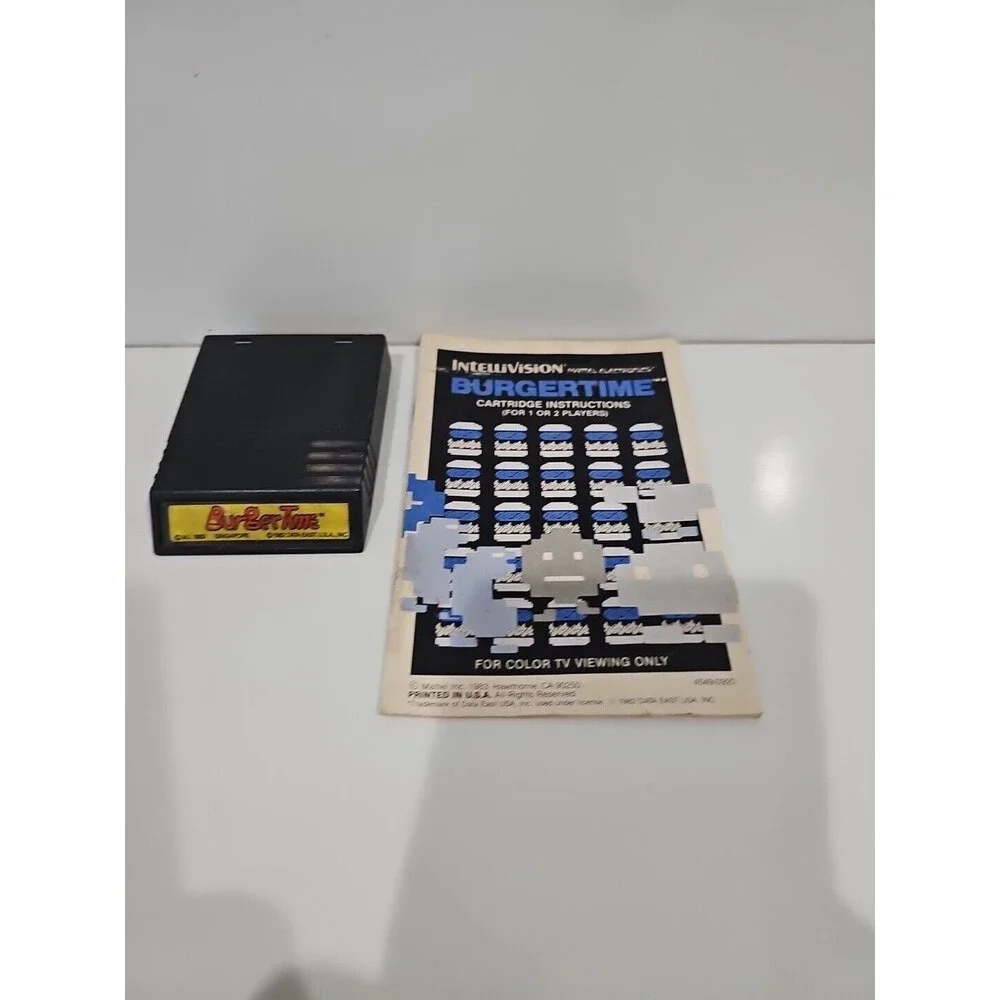 Burger Time (Intellivision, 1983) - Game and Manual! Tested! See Pics!